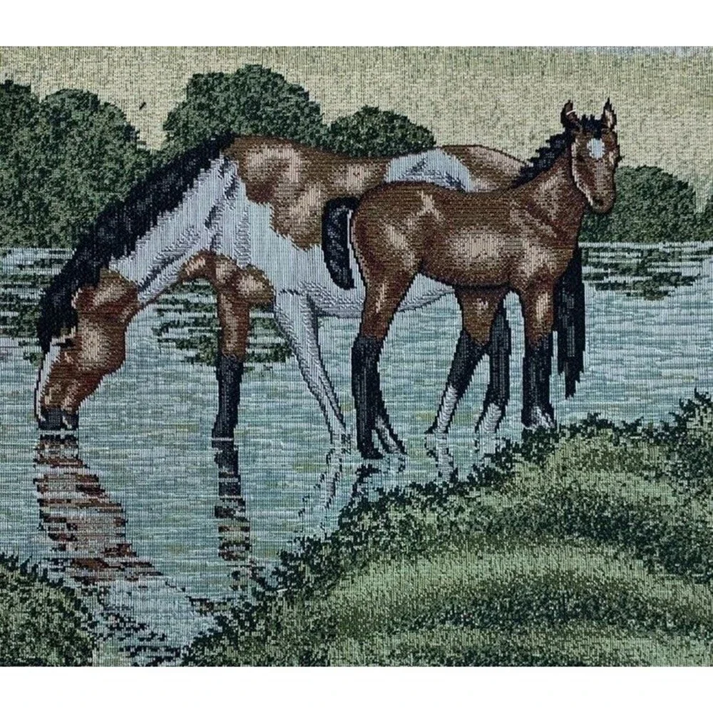 New Tapestry Panel Horse Scenic Approx. 16